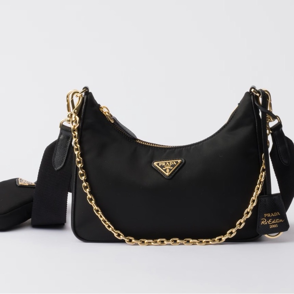 Prada Re-Edition 2005 Re-Nylon Bag Black with Gold Hardware